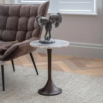 Bosworth Round Side Table - Smokey Quartz image