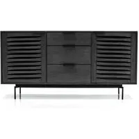 Bronks 2 Door Large Buffet Sideboard - Black, Acacia Wood