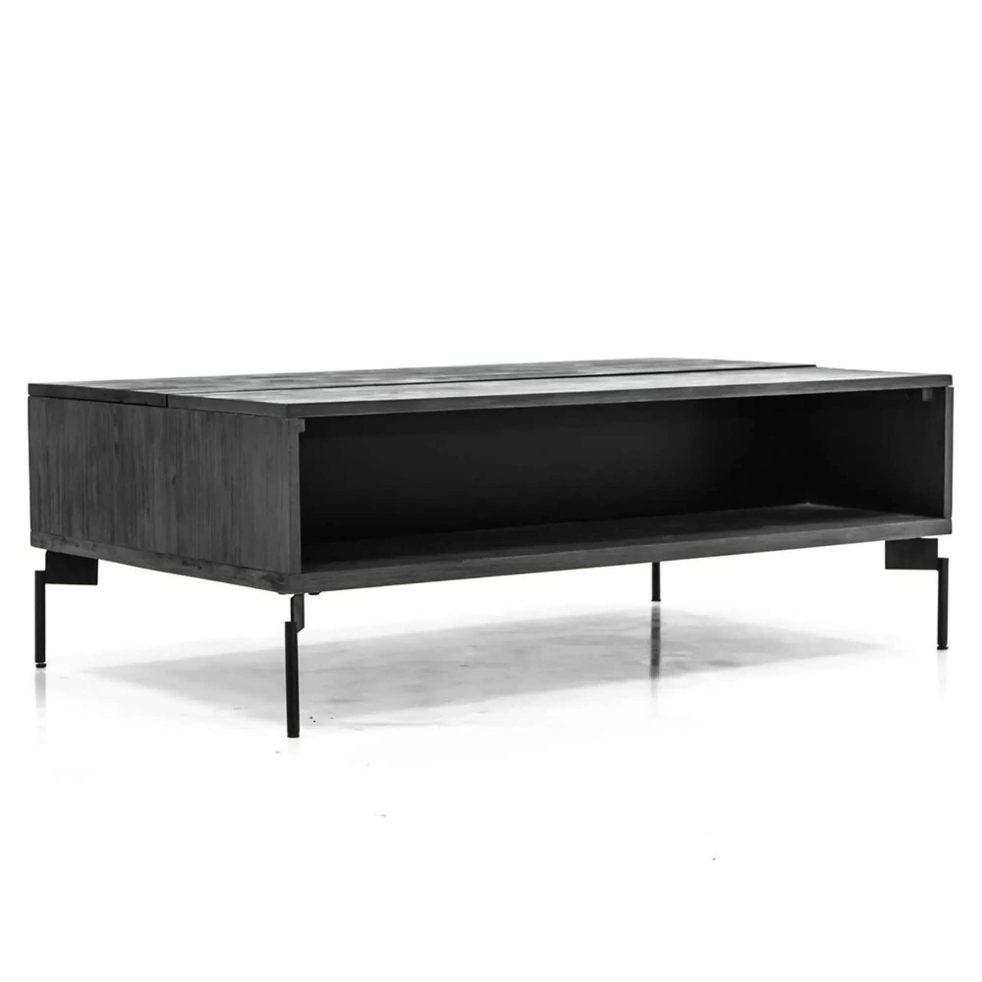 Bronks Motion Top Coffee Table - Black, Acacia Wood