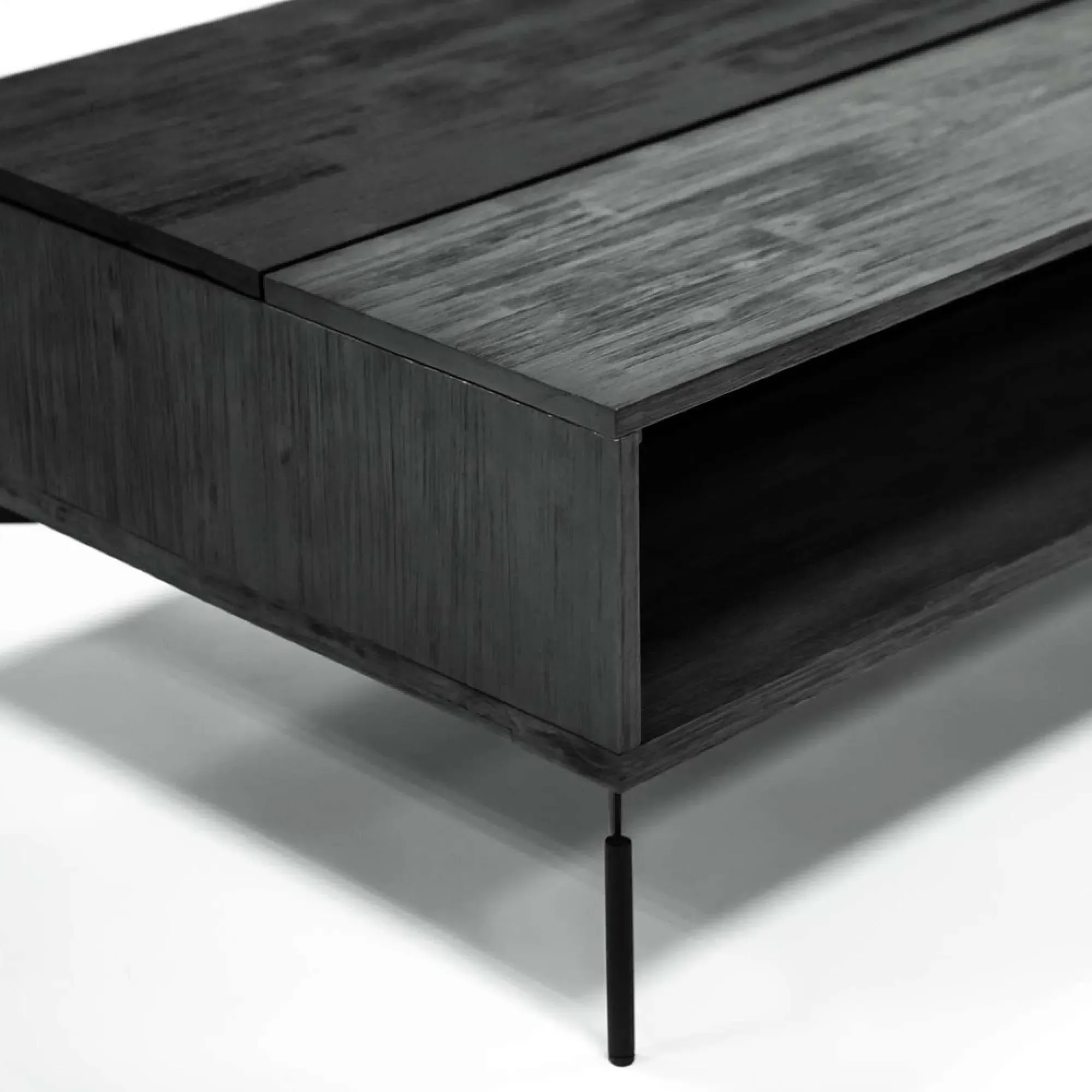 Bronks Motion Top Coffee Table - Black, Acacia Wood