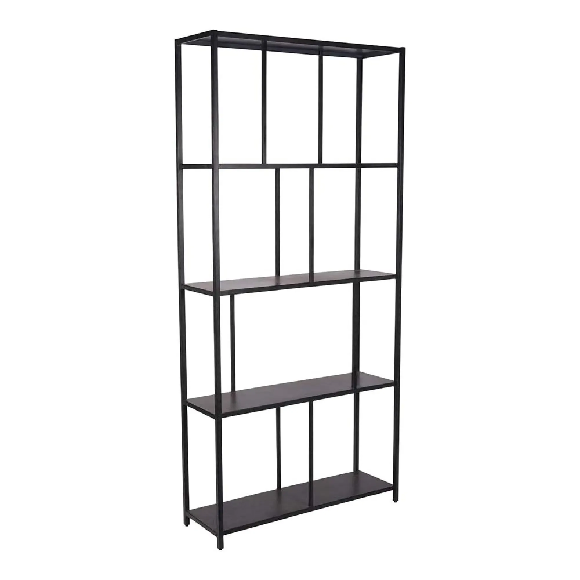 Brooks Tall Metal Shelving Unit - Charcoal Black