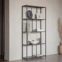 Brooks Tall Metal Shelving Unit - Charcoal Black
