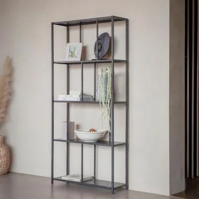 Brooks Tall Metal Shelving Unit - Charcoal Black image