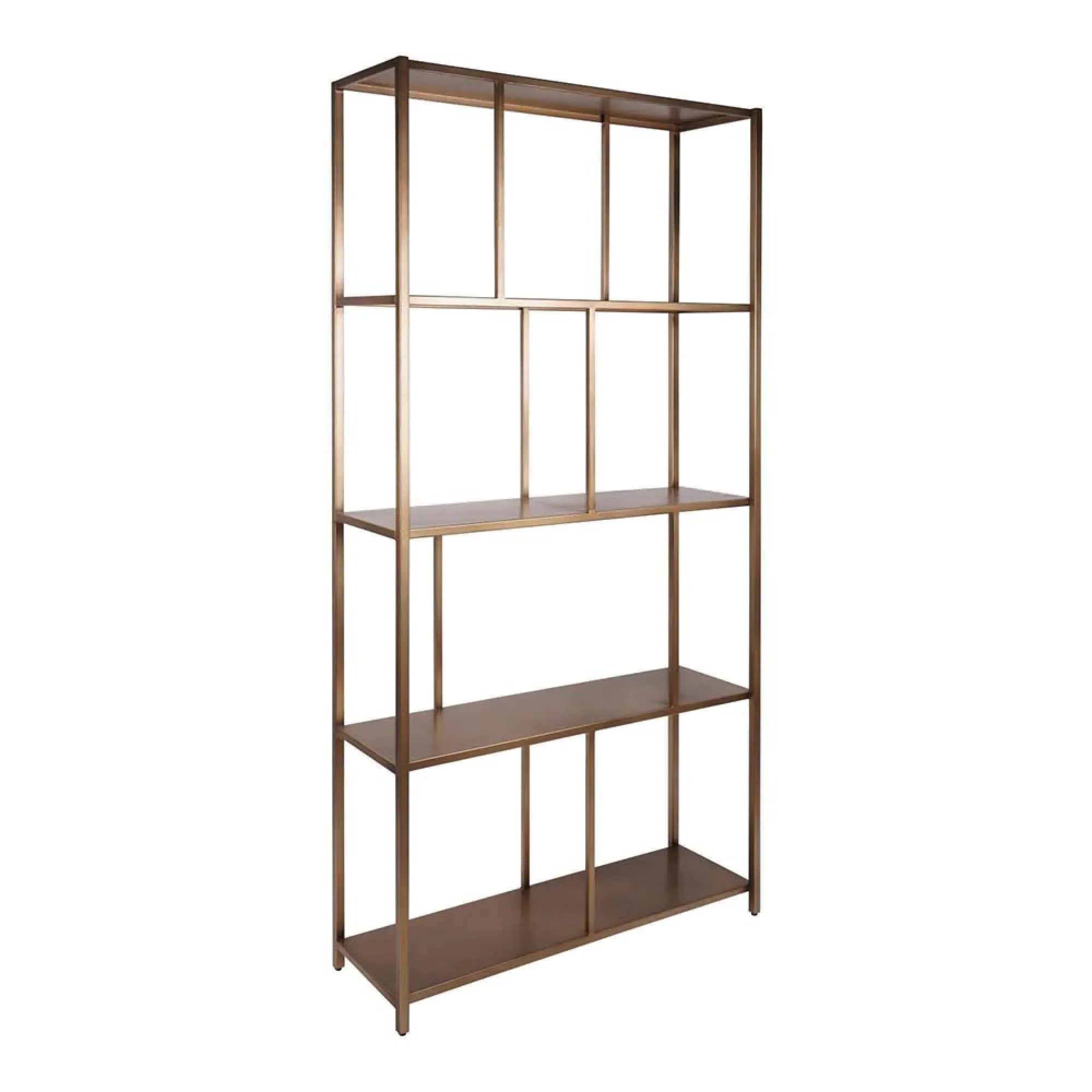 Brooks Tall Shelving Unit - Brushed Champagne