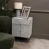 Burgess 2 Door Bedside Cabinet - Grey, Bone Inlay