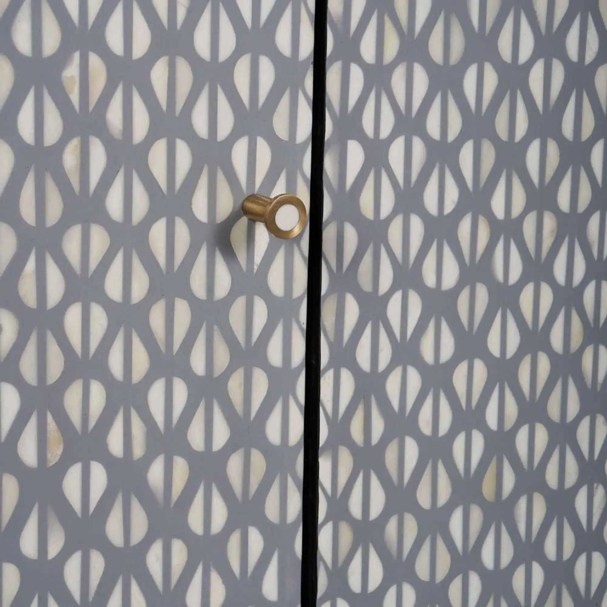 Burgess 3 Door Buffet Sideboard - Grey, Bone Inlay