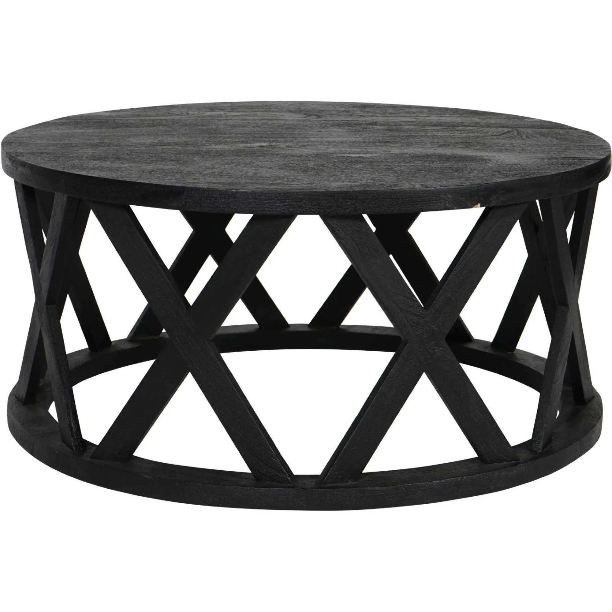 Cali Round Coffee Table - Black, Mango Wood
