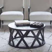 Cali Round Coffee Table - Black, Mango Wood