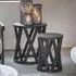 Cali Round Nest of 2 Tables - Black, Mango Wood