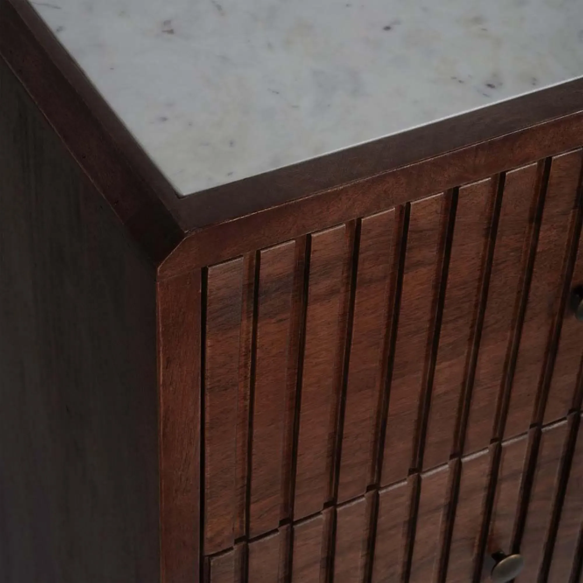 Carmel 6 Drawer Chest with Marble Top - Brown, Wood