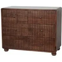 Carmel 6 Drawer Chest with Marble Top - Brown, Wood
