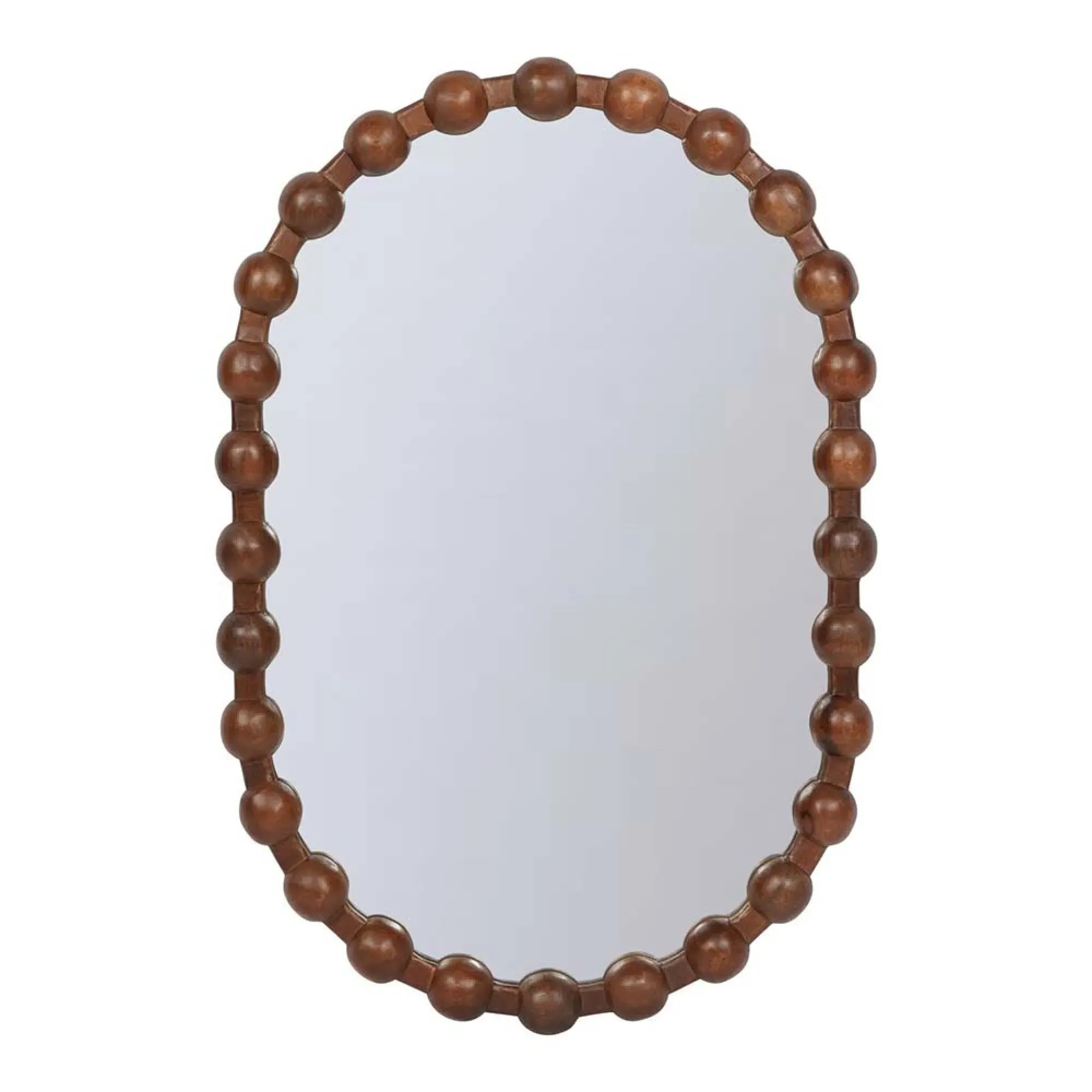 Carmel Oval Wooden Carved Mirror - Brown