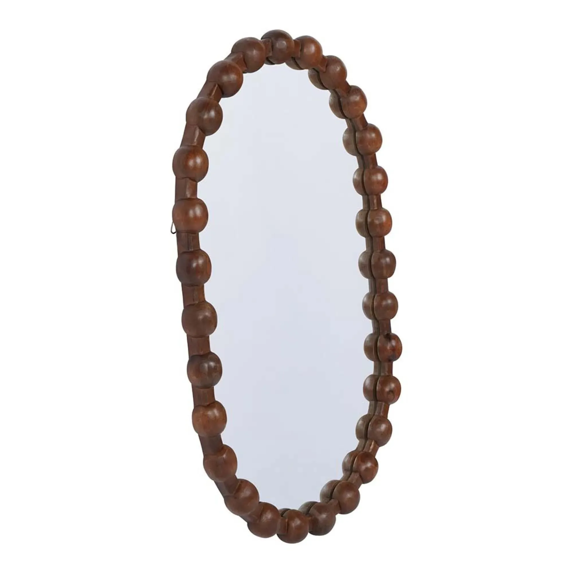 Carmel Oval Wooden Carved Mirror - Brown