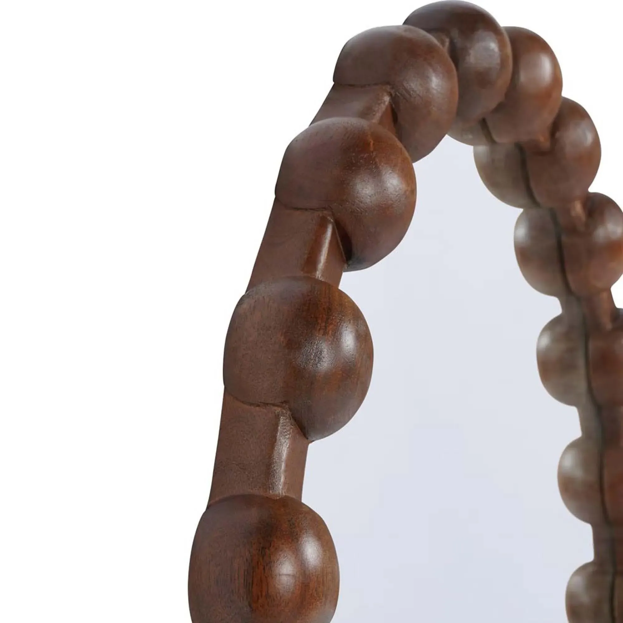 Carmel Oval Wooden Carved Mirror - Brown