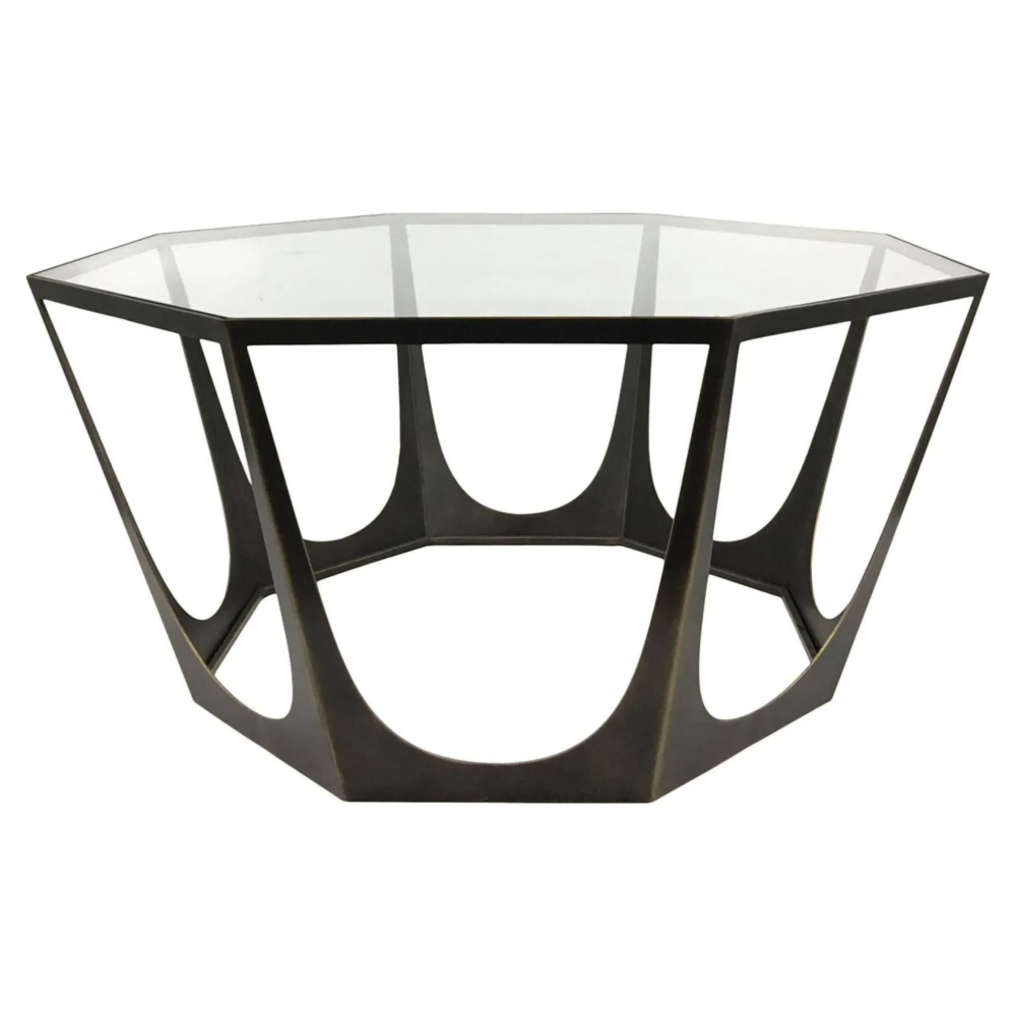 Catalan Hexagonal Coffee Table - Bronze, Glass