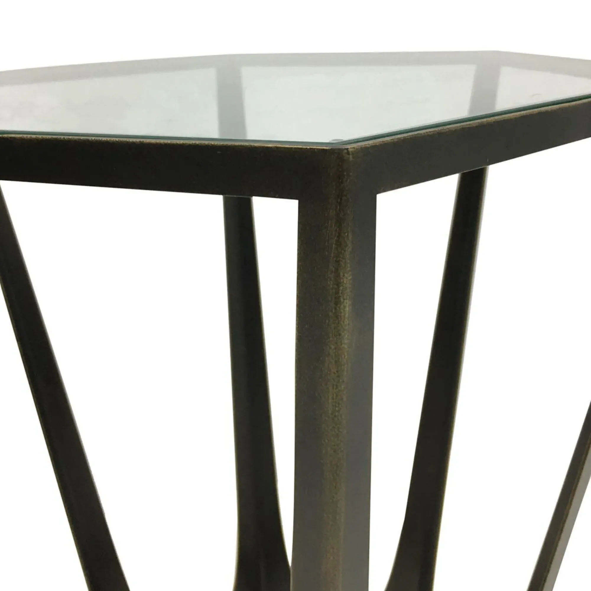 Catalan Hexagonal Side Table - Bronze, Glass
