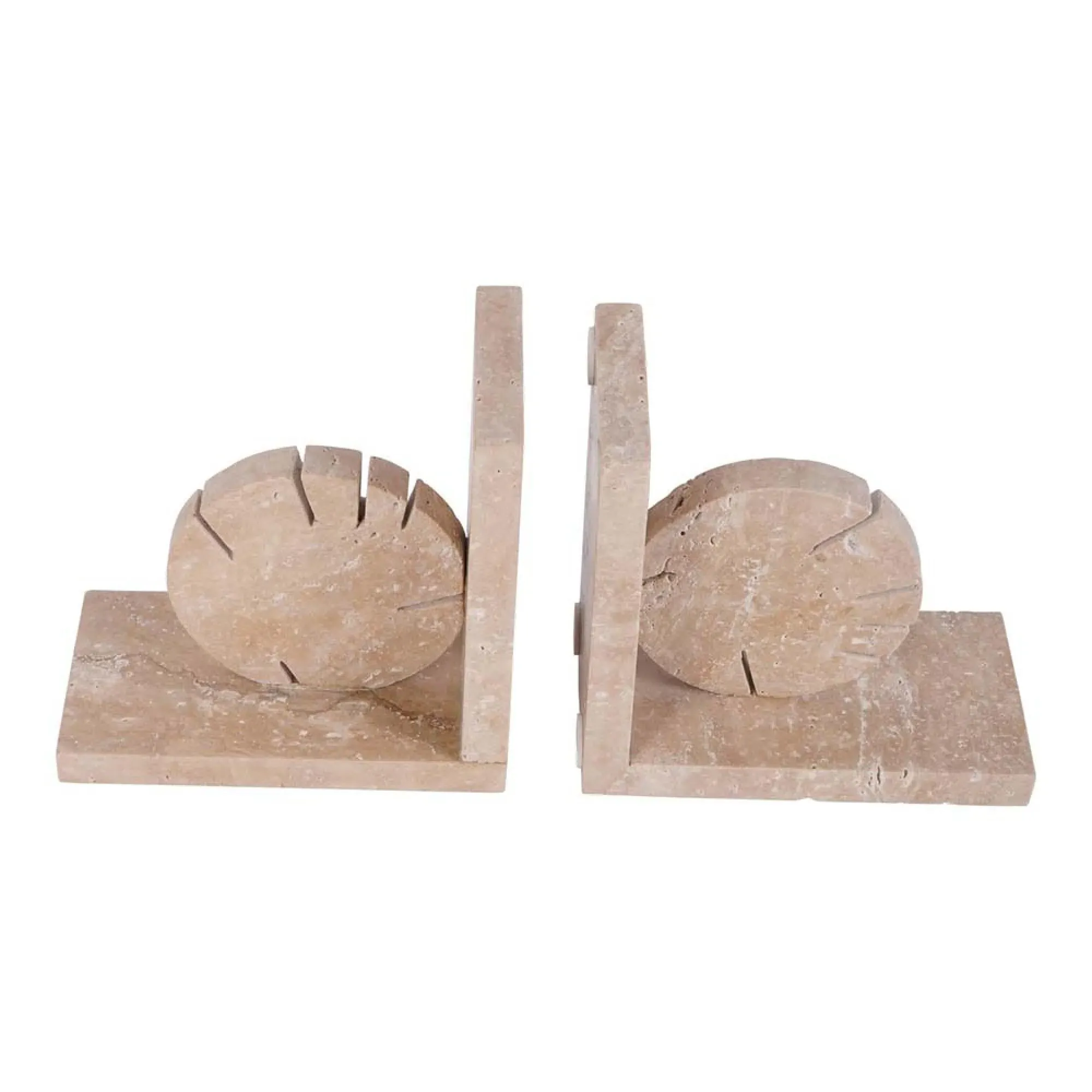 Catania Travertine Bookends - Natural Stone