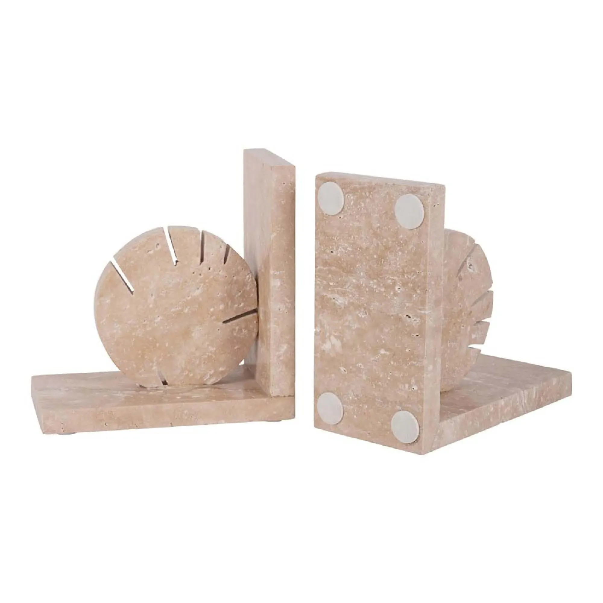 Catania Travertine Bookends - Natural Stone