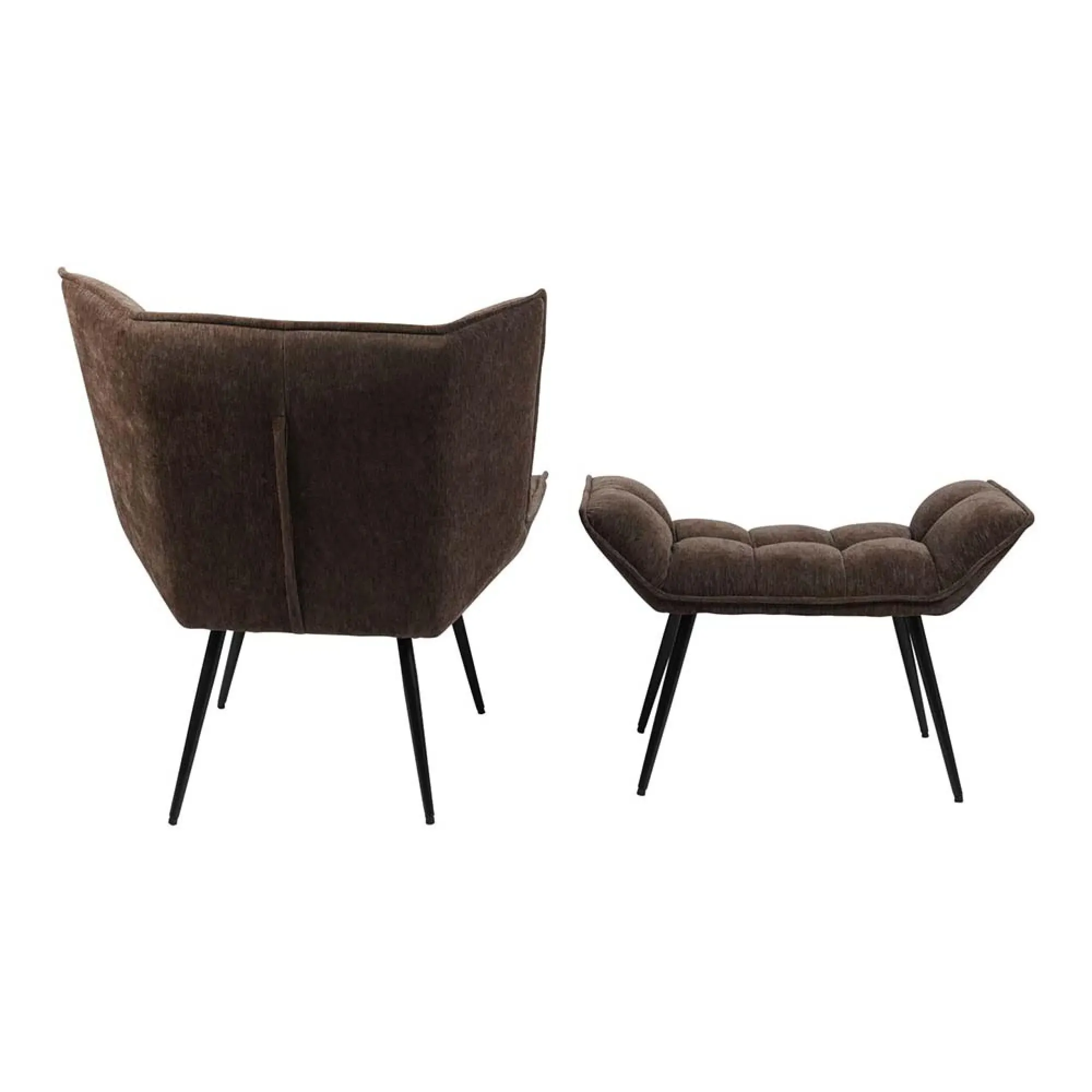 Chrishall Occasional Chair with Footstool - Brown