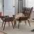 Chrishall Occasional Chair with Footstool - Brown