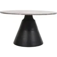 Clifton Large Round Coffee Table - Grey, Travertine Marble