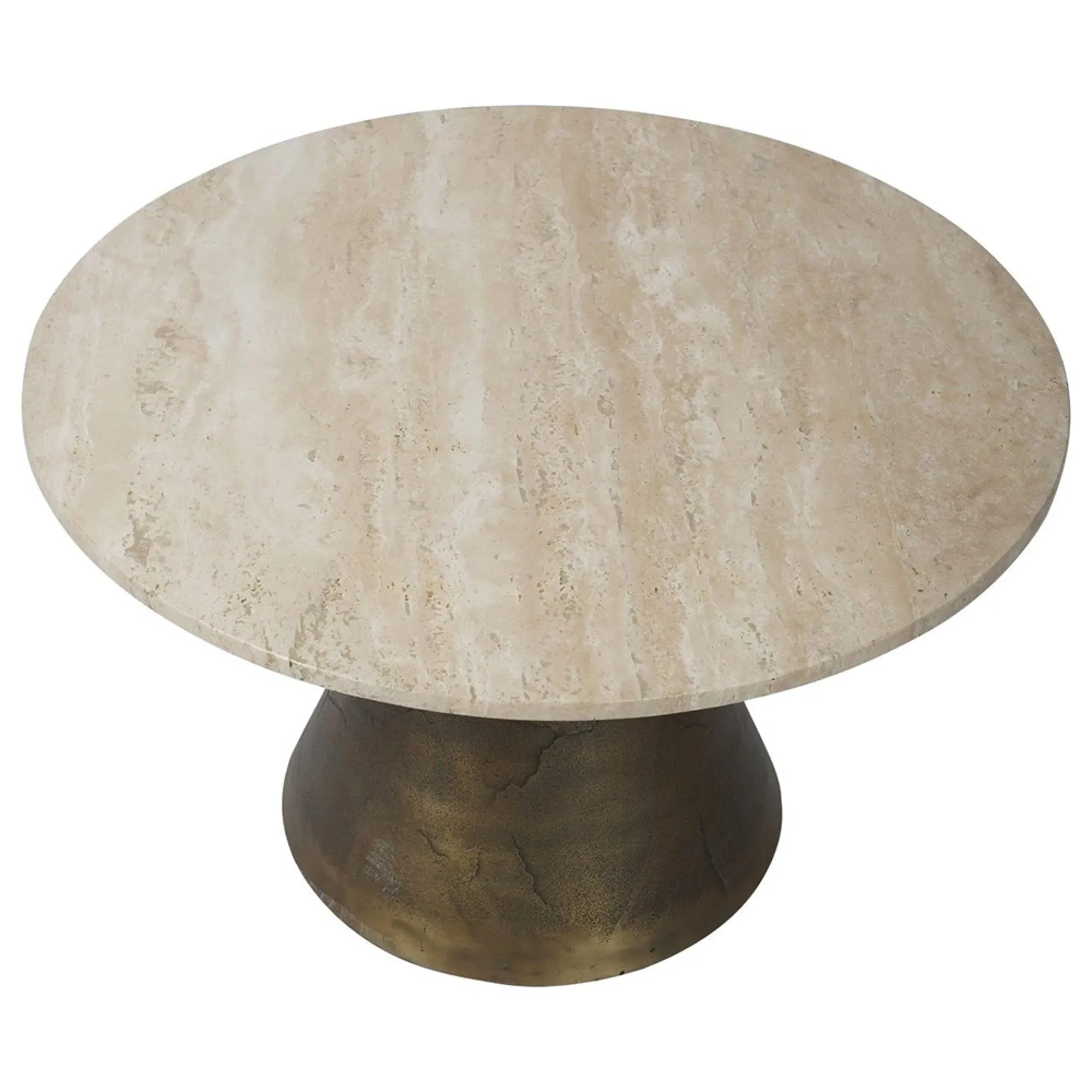 Clifton Large Round Coffee Table - Natural, Travertine Marble