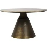 Clifton Large Round Coffee Table - Natural, Travertine Marble