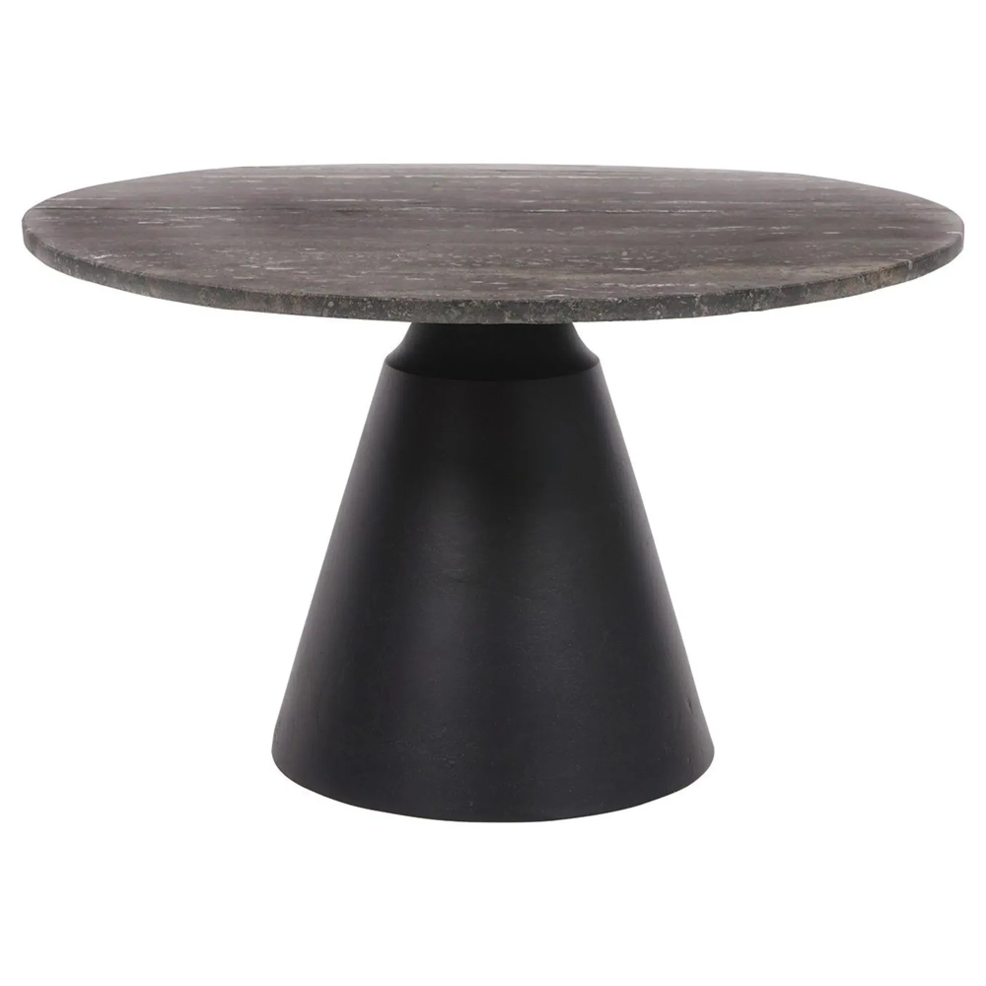 Clifton Small Round Coffee Table - Grey, Travertine Marble