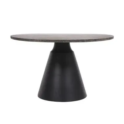 Clifton Small Round Coffee Table - Grey, Travertine Marble image