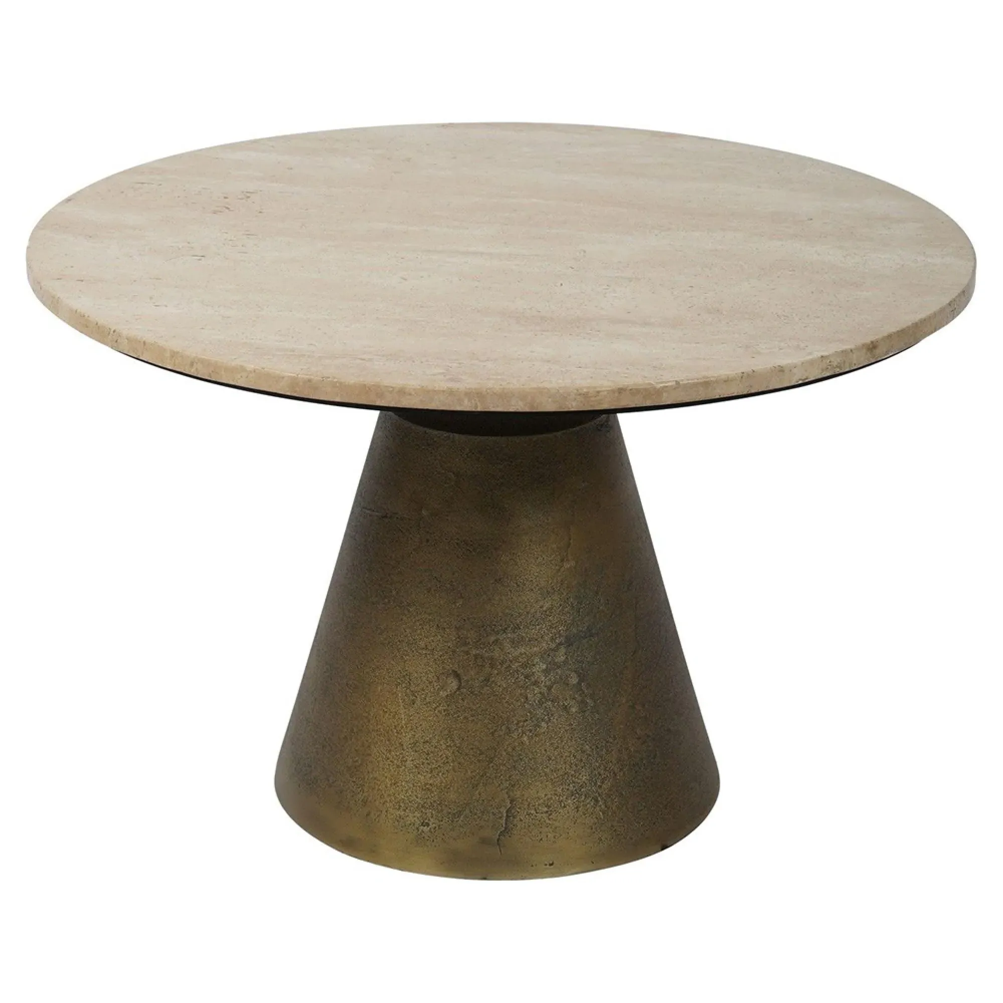 Clifton Small Round Coffee Table - Natural, Travertine Marble