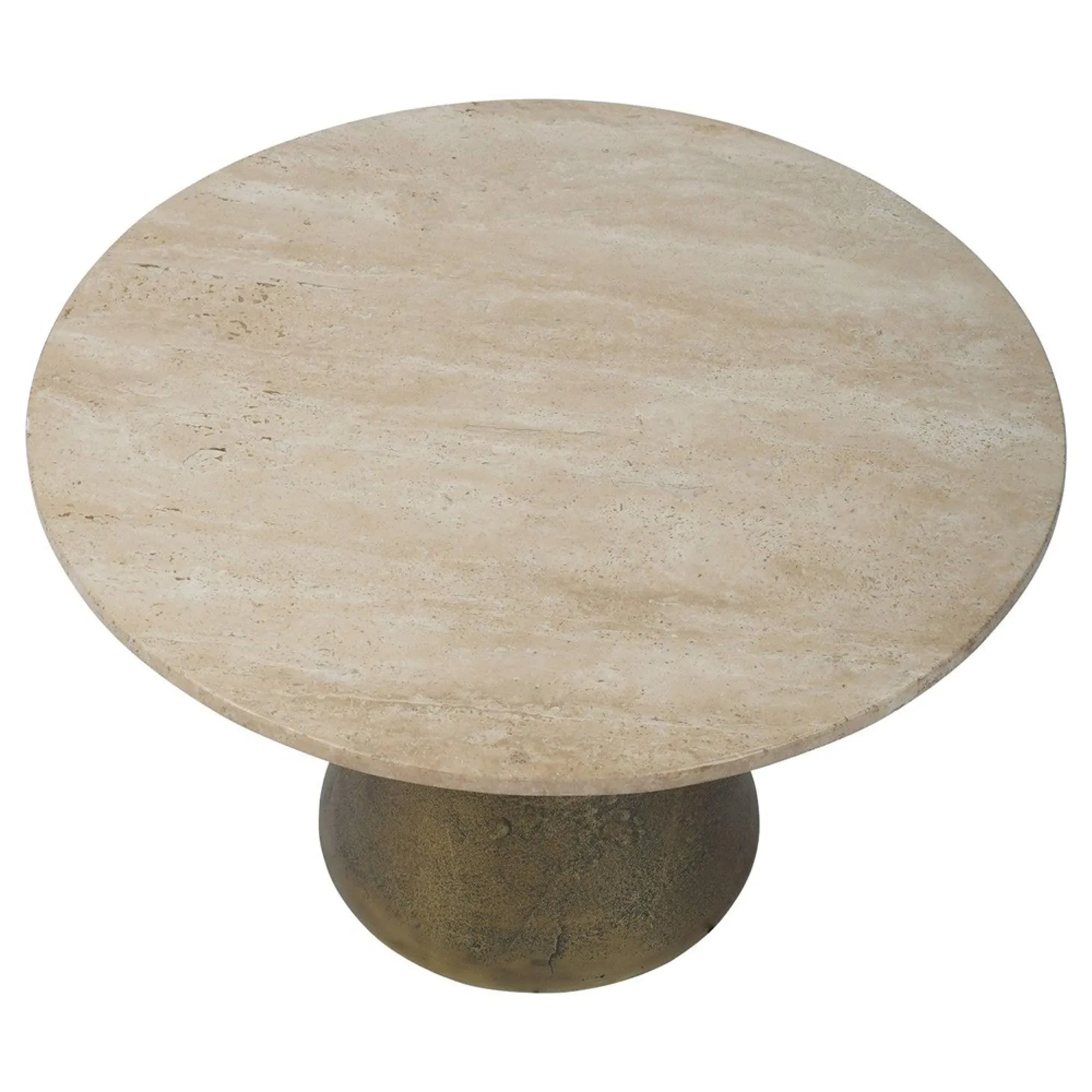 Clifton Small Round Coffee Table - Natural, Travertine Marble