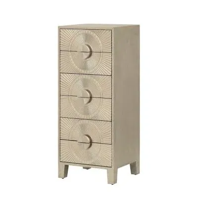 Coco 6 Drawer Tall Chest - Silver image