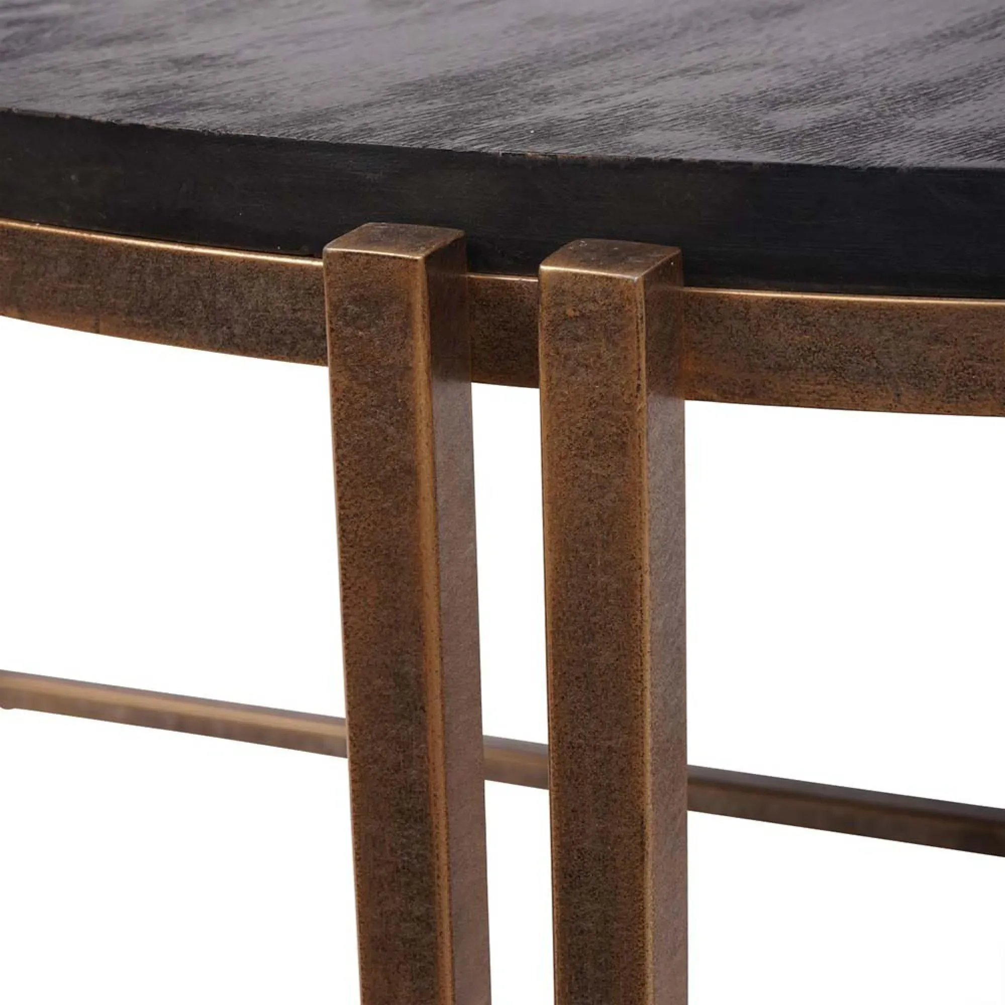 Dalston Round Coffee Table - Black, Sandblasted Wood