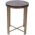 Dalston Round Side Table - Black, Sandblasted Wood