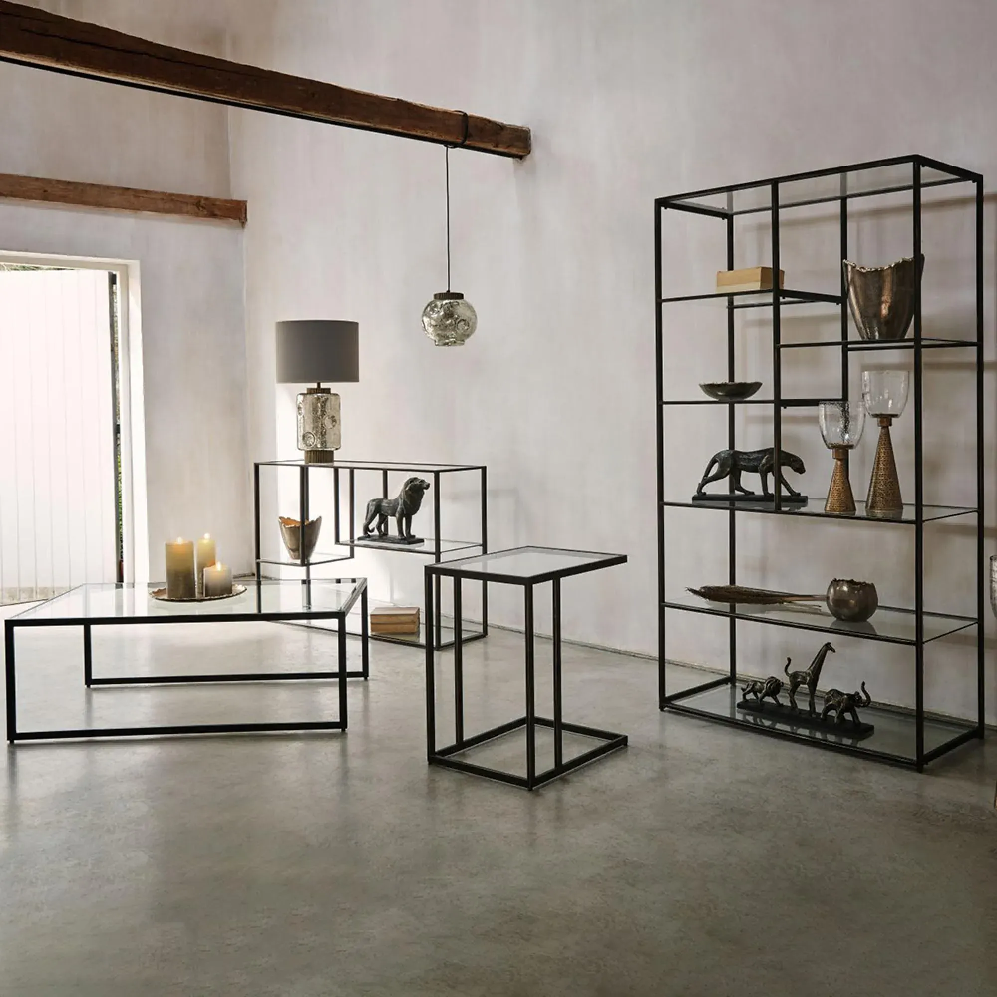 Deveraux Console Table - Bronze, Glass