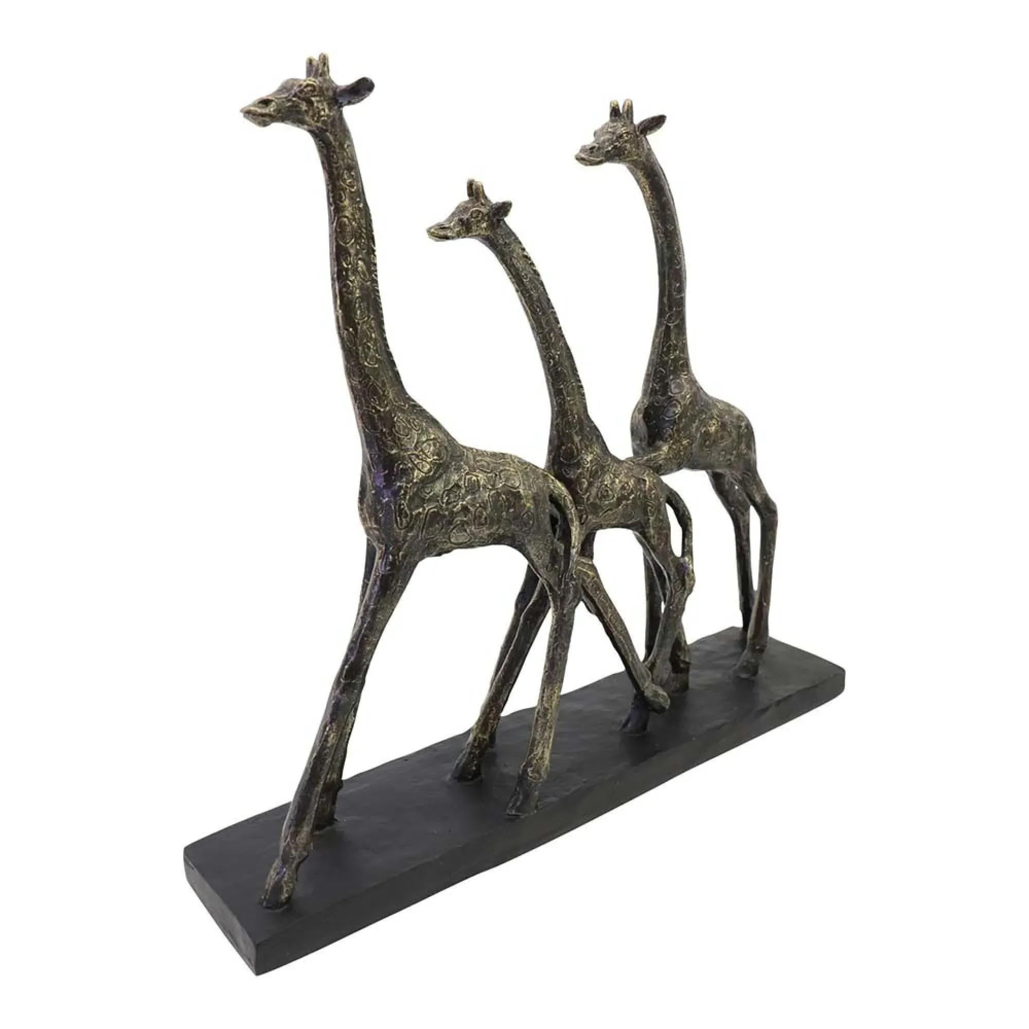 Family of Three Giraffes Sculpture - Bronze