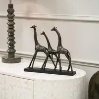 Family of Three Giraffes Sculpture - Bronze
