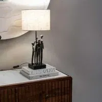 Family Sculpture Lamp with Shade - Bronze