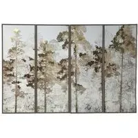 Foil Trees Framed Wall Art Set of Four - Gold
