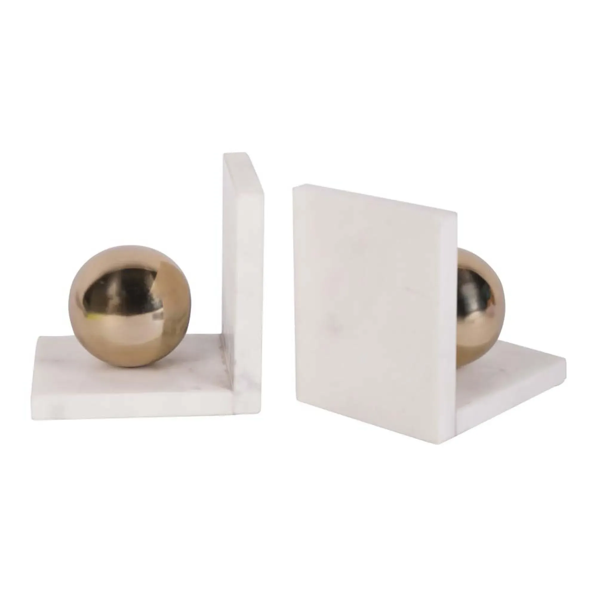 Genoa Bookends - White, Marble
