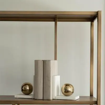 Genoa Bookends - White, Marble image