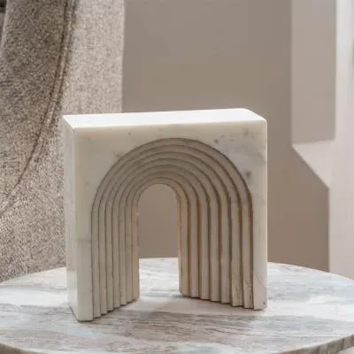 Genoa Decorative Sculpture - White, Marble image