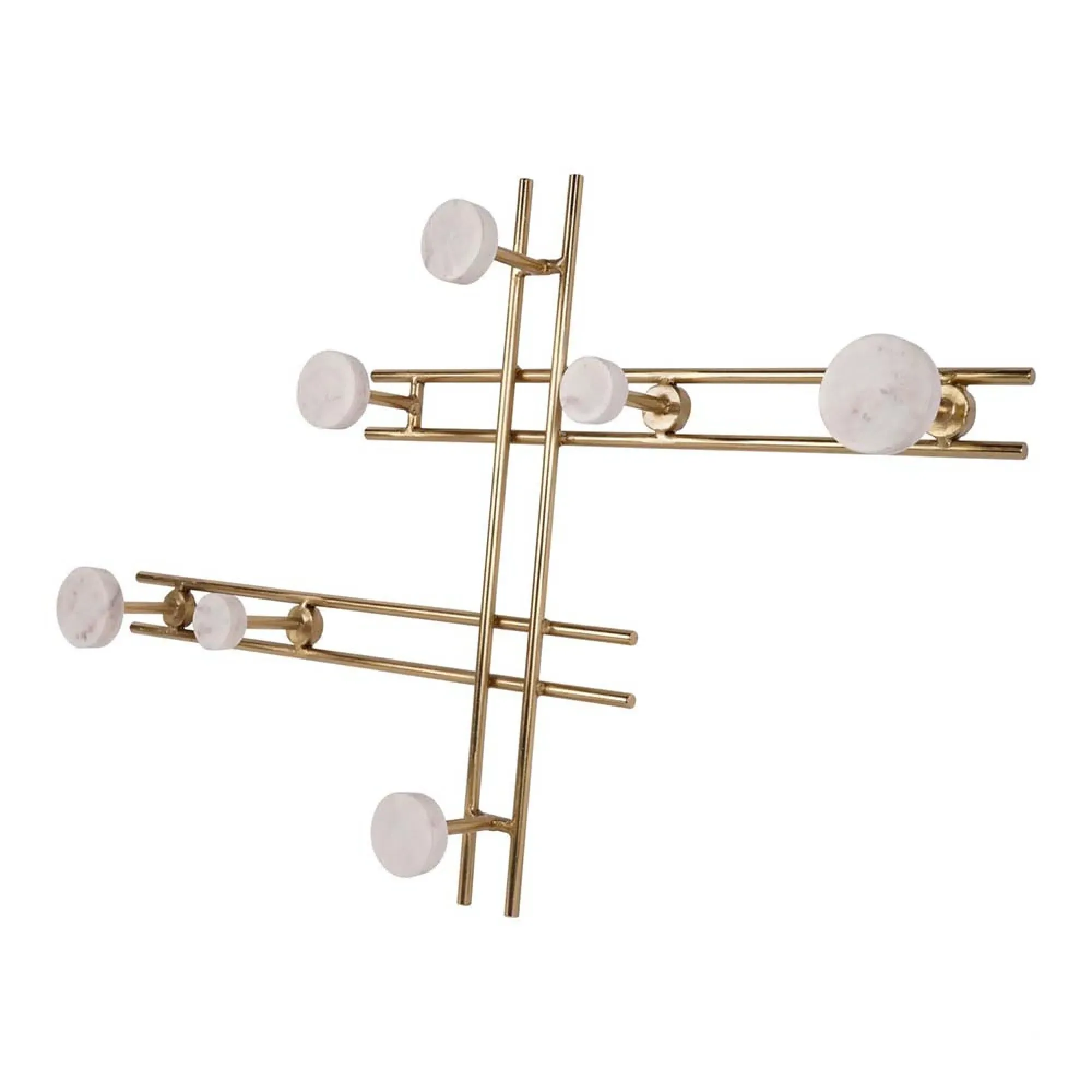 Genoa Seven Wall Hanger - White, Iron and Marble