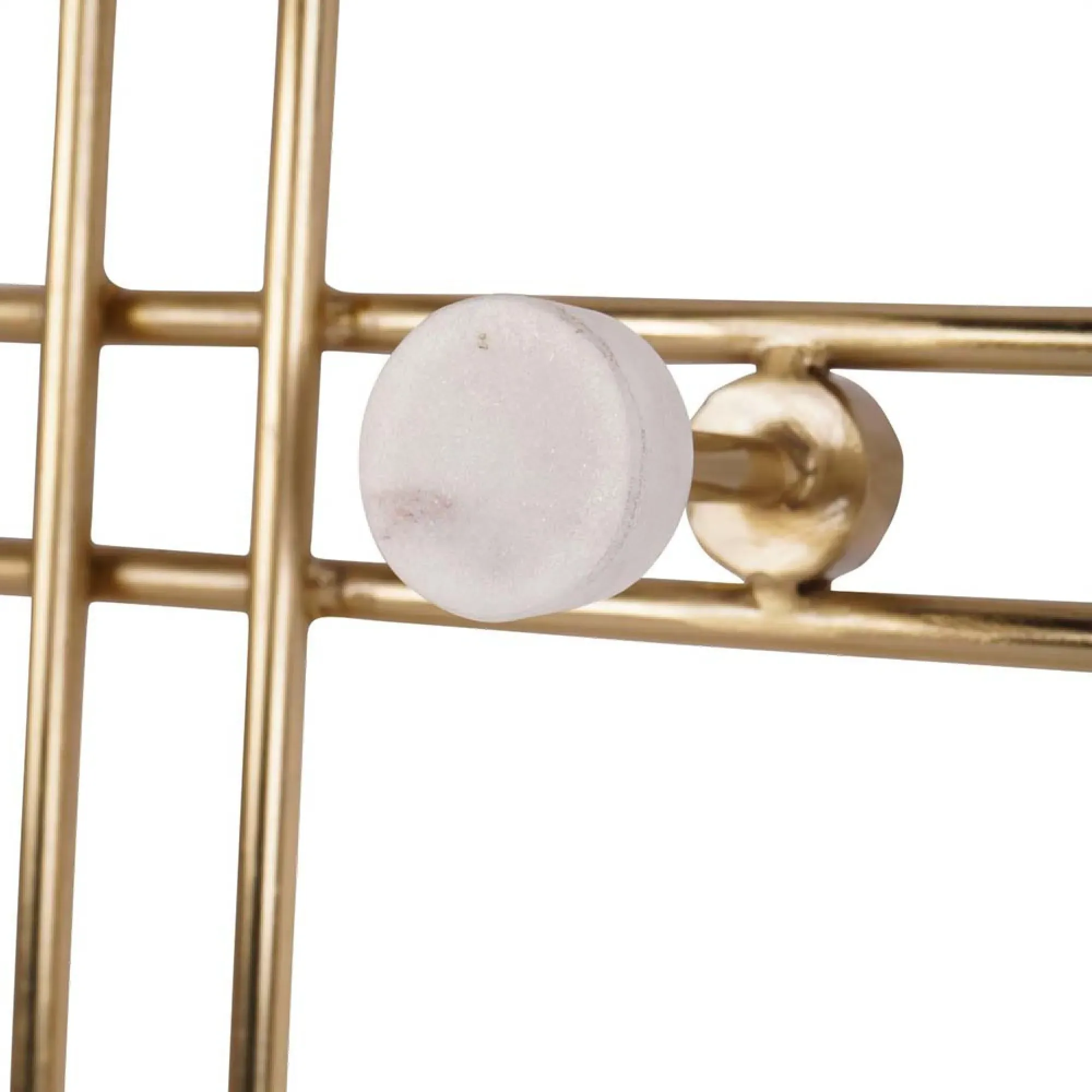 Genoa Seven Wall Hanger - White, Iron and Marble