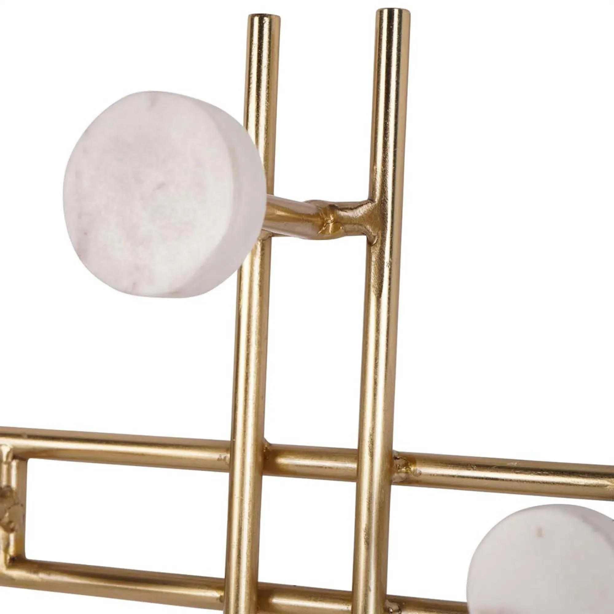 Genoa Seven Wall Hanger - White, Iron and Marble