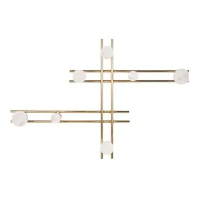 Genoa Seven Wall Hanger - White, Iron and Marble image