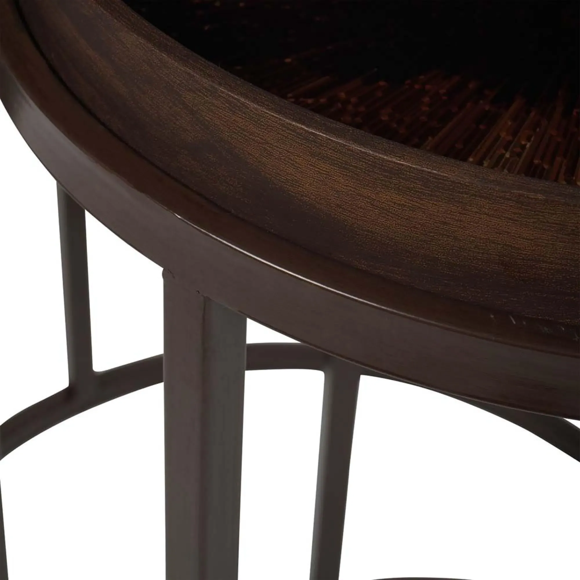 Golden Burst Round Side Tray Table - Set of 2