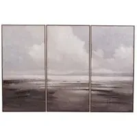 Hazy Horizons Framed Wall Art Set of Three - Grey