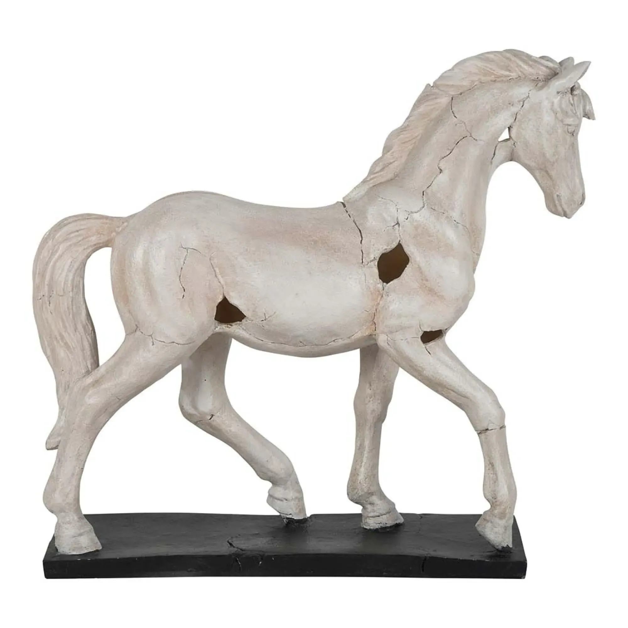 Horse Aged Sculpture - White