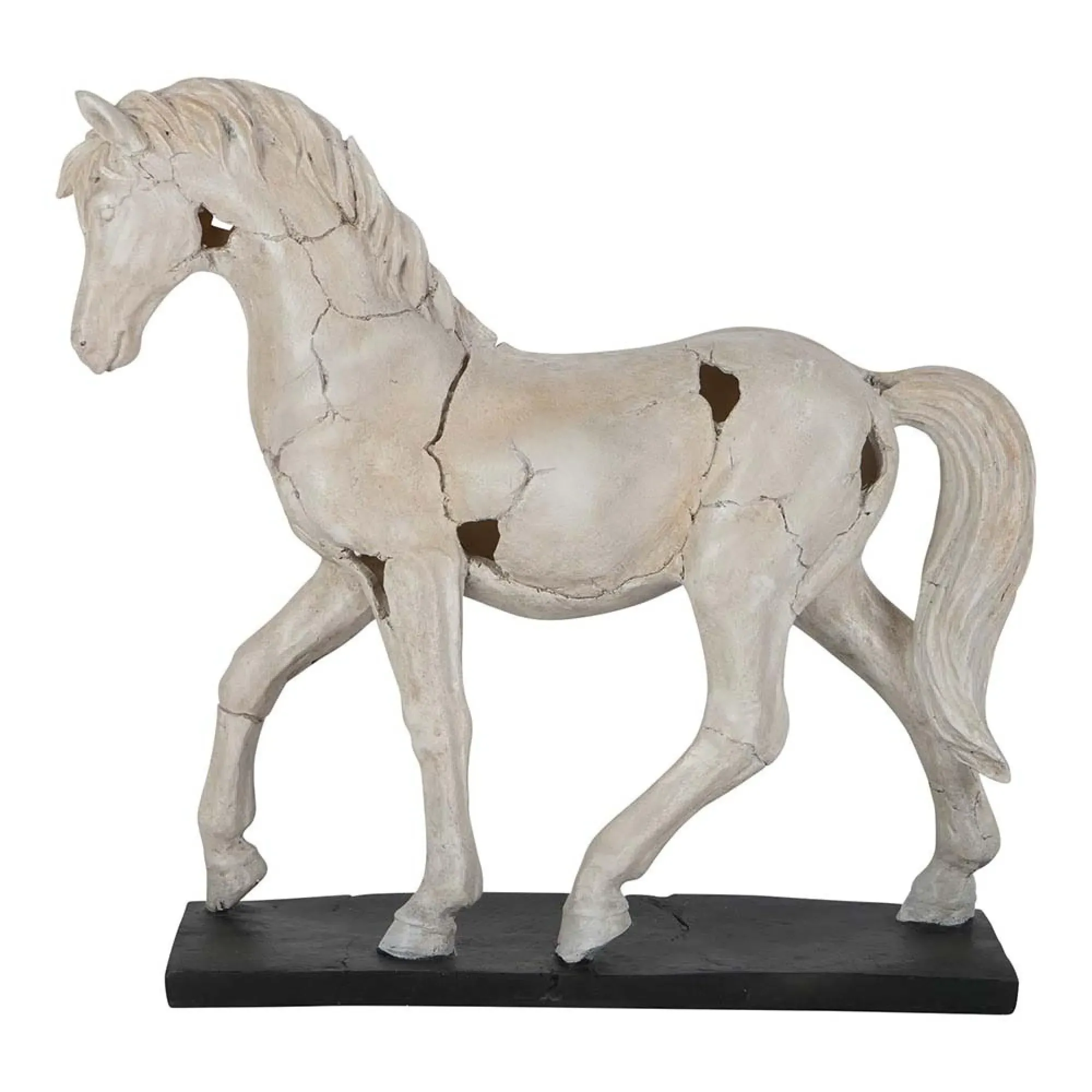 Horse Aged Sculpture - White